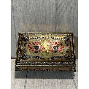 Hinged Tin Box Case Scott & Sons Company Made in England Trinket Vintage